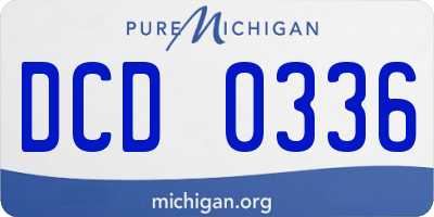 MI license plate DCD0336