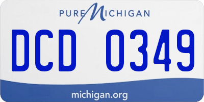 MI license plate DCD0349
