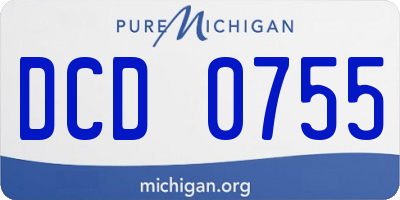 MI license plate DCD0755