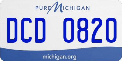 MI license plate DCD0820