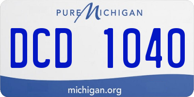 MI license plate DCD1040