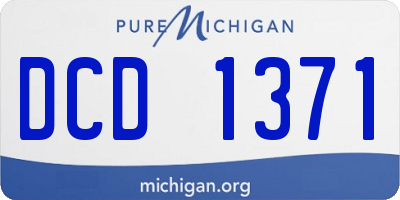 MI license plate DCD1371