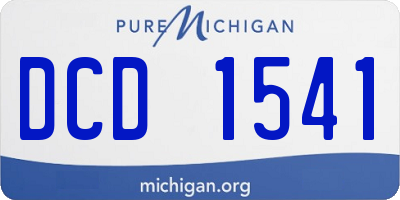 MI license plate DCD1541