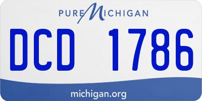 MI license plate DCD1786