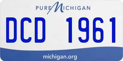 MI license plate DCD1961