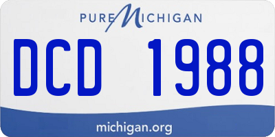 MI license plate DCD1988