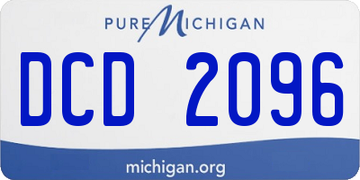 MI license plate DCD2096