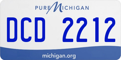 MI license plate DCD2212