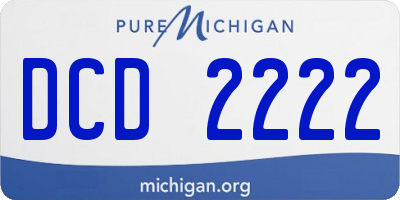 MI license plate DCD2222