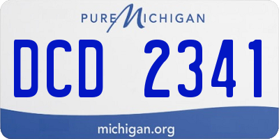 MI license plate DCD2341