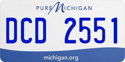 MI license plate DCD2551