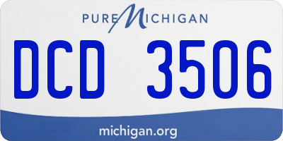MI license plate DCD3506