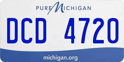 MI license plate DCD4720