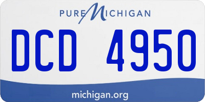 MI license plate DCD4950