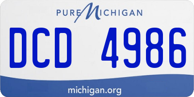 MI license plate DCD4986