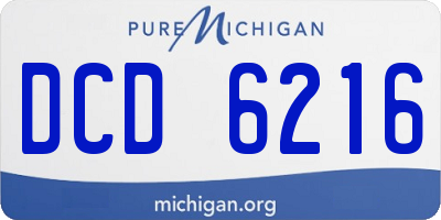 MI license plate DCD6216