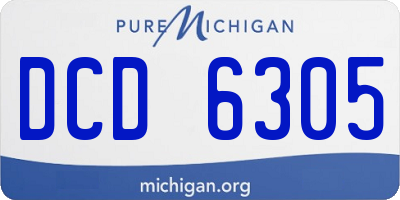 MI license plate DCD6305