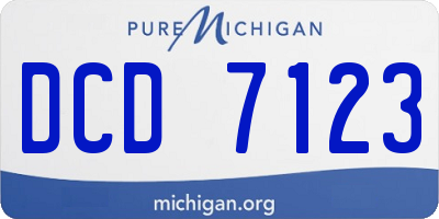 MI license plate DCD7123