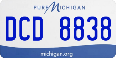 MI license plate DCD8838