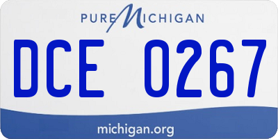MI license plate DCE0267