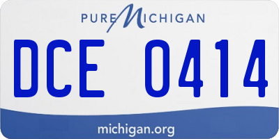 MI license plate DCE0414