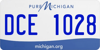 MI license plate DCE1028