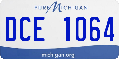 MI license plate DCE1064