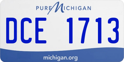 MI license plate DCE1713