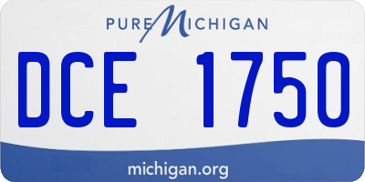 MI license plate DCE1750