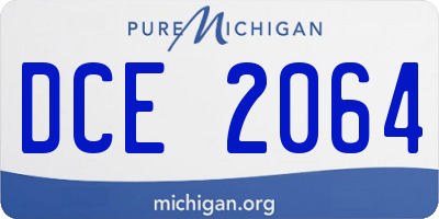 MI license plate DCE2064