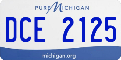 MI license plate DCE2125