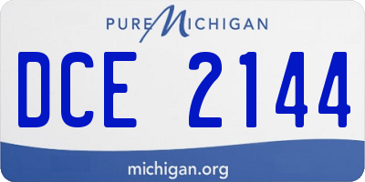 MI license plate DCE2144