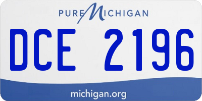 MI license plate DCE2196