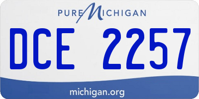 MI license plate DCE2257