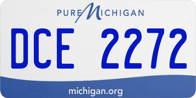 MI license plate DCE2272