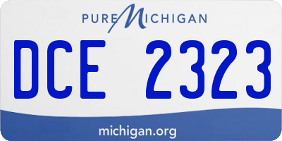 MI license plate DCE2323