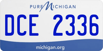 MI license plate DCE2336