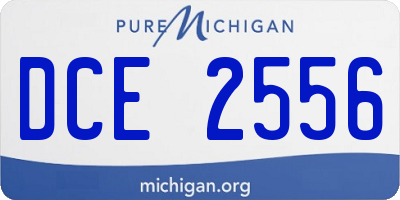MI license plate DCE2556