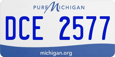 MI license plate DCE2577