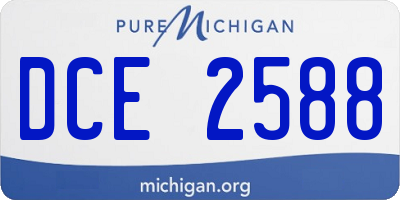 MI license plate DCE2588