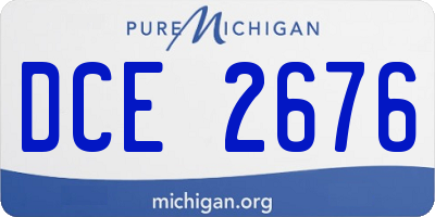 MI license plate DCE2676