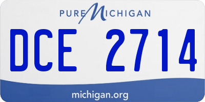 MI license plate DCE2714
