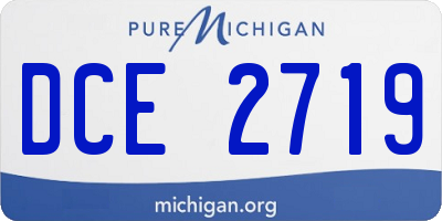 MI license plate DCE2719