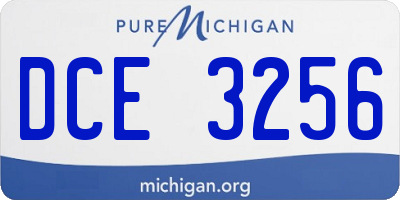 MI license plate DCE3256