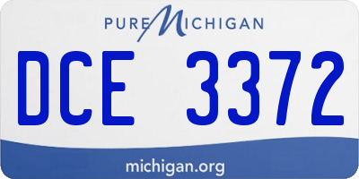 MI license plate DCE3372