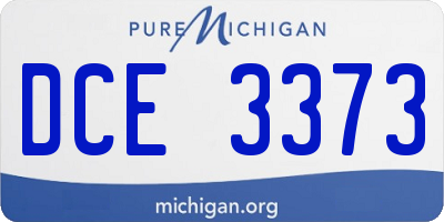 MI license plate DCE3373