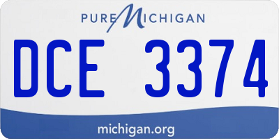 MI license plate DCE3374