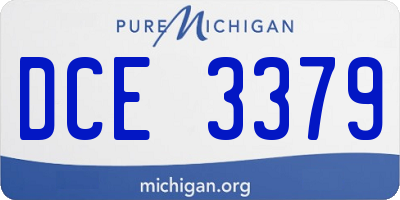 MI license plate DCE3379