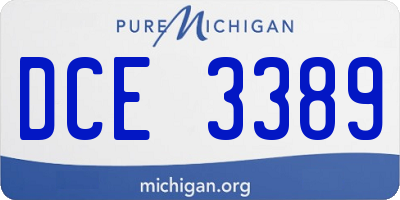 MI license plate DCE3389