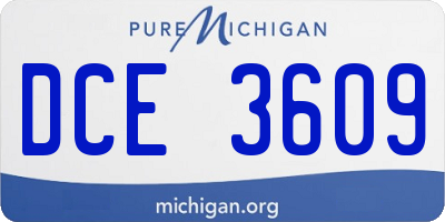 MI license plate DCE3609